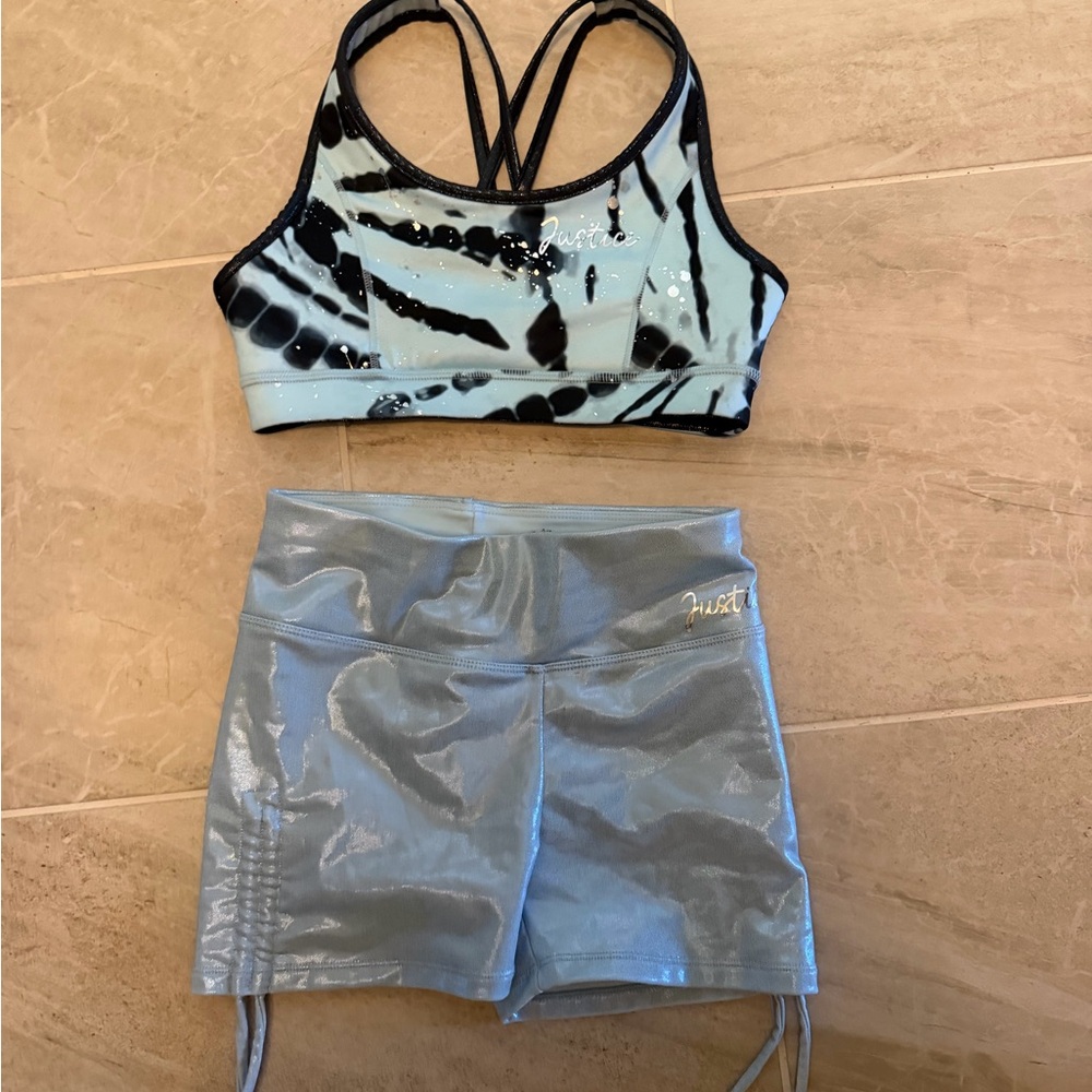 Justice Black and Blue Kids Matching cheer/gymnastics ser